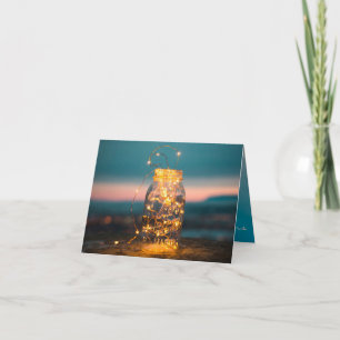 Fairy lights Jar, Christmas, Thank you, Summer Holiday Card