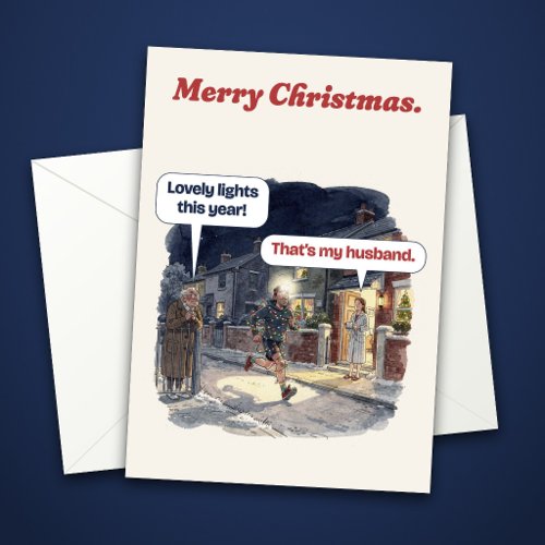 Fairy Lights Runner Funny Christmas Card