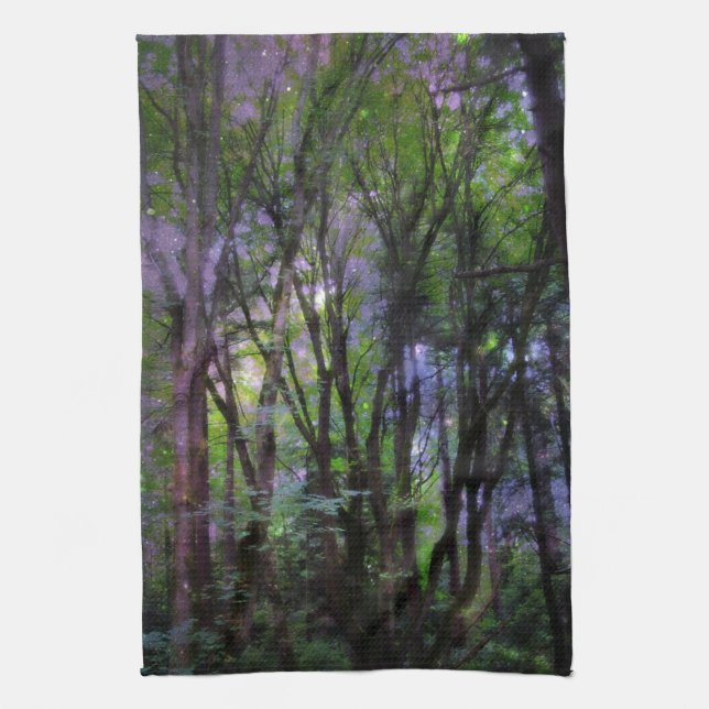 Fairy Lights Surreal Forest Kitchen Towel (Vertical)