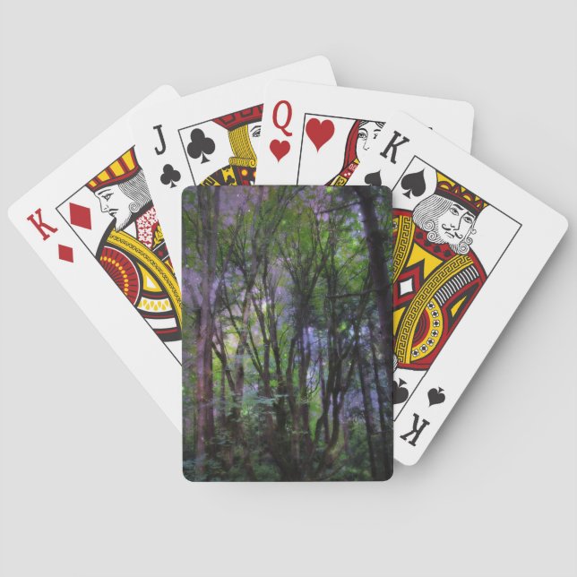 Fairy Lights Surreal Forest Poker Cards (Back)