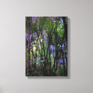 Fairy Lights Surreal Forest Wrapped Canvas Print