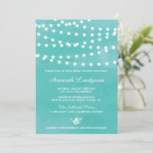 Fairy Lights Teal Bridal Shower Invitation (Standing Front)