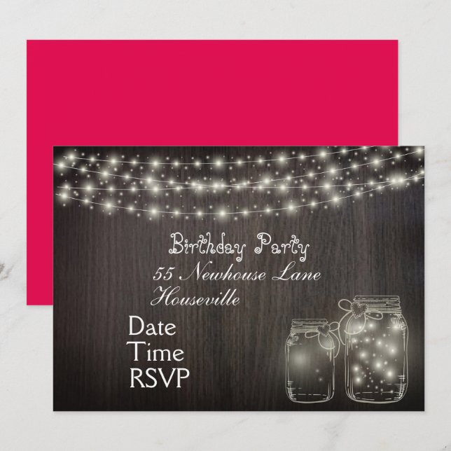 Fairy Lights teenage girl Party Invitation (Front/Back)