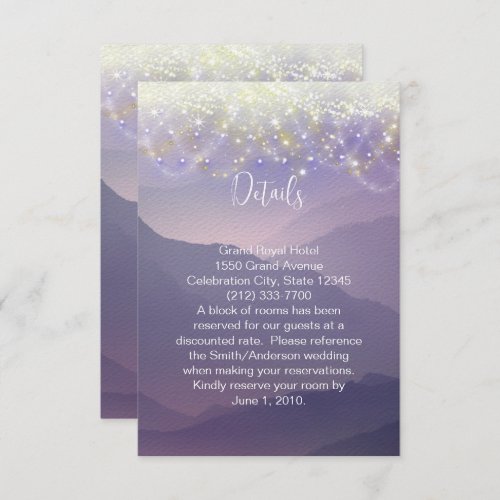 Fairy Lights Violet Purple Wedding Enclosure Card