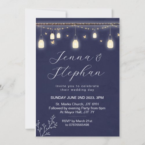 Fairy lights wedding invitation string lights invitation
