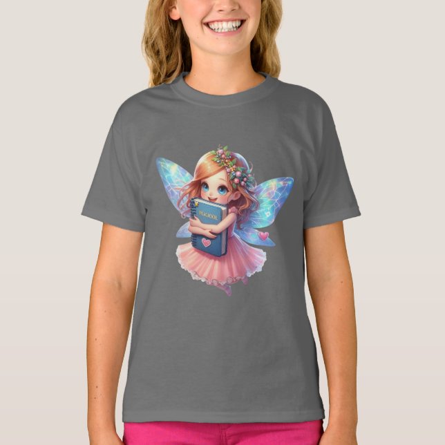 Fairy Love for Learning Girl's T-Shirt (Front)