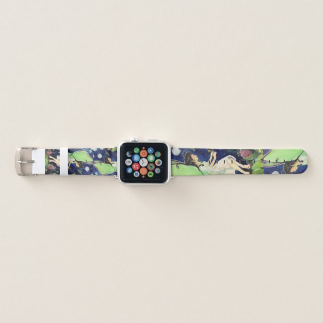 Fairy Luna Moth Maureen Girard Wildflower Apple Watch Band (Front)