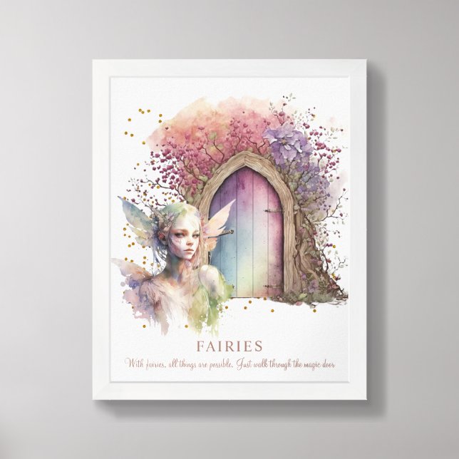 Fairy Magic Door Saying framed art (Framed Front)