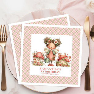 Fairy Magic Pink Flowers Garden Birthday Party Paper Dinner Napkins
