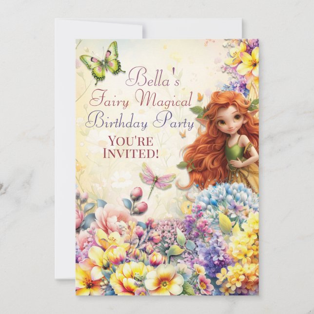 Fairy Magical Birthday Party Invitation (Front)