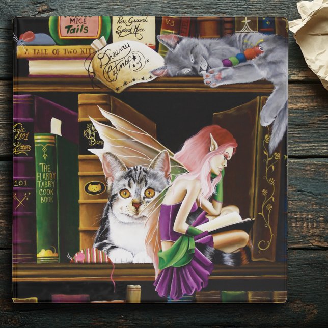 Fairy Magical Cats Enchanted Library Books 3 Ring Binder (Creator Uploaded)