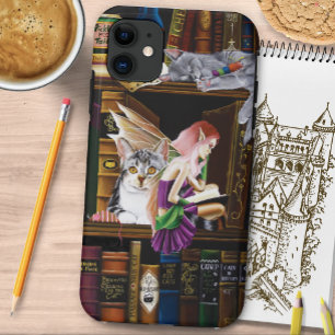 Fairy Magical Cats Enchanted Library Books iPhone 11 Case