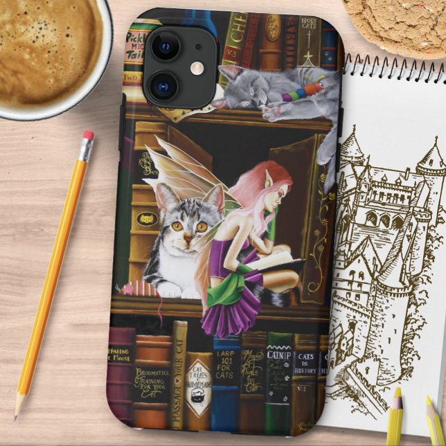 Fairy Magical Cats Enchanted Library Books Case-Mate iPhone Case (Creator Uploaded)