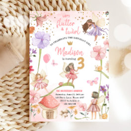 Fairy Magical Forest Garden Girl Fairy Birthday In Invitation