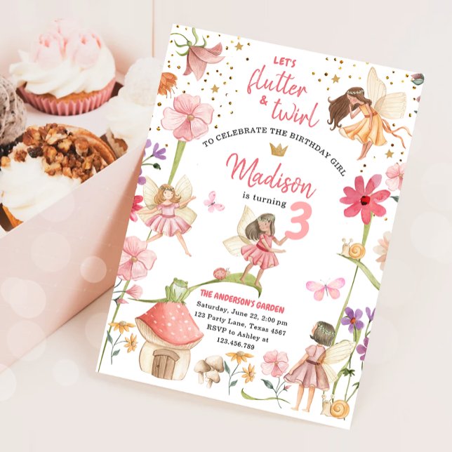 Fairy Magical Forest Garden Girl First Birthday In Invitation (Creator Uploaded)
