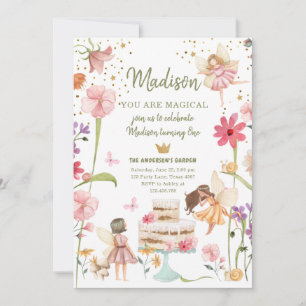 Fairy Magical Forest Garden Girl First Birthday In Invitation