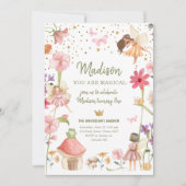 Fairy Magical Forest Garden Girl First Birthday Invitation (Front)