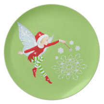 Fairy Merry Christmas Melamine Plate