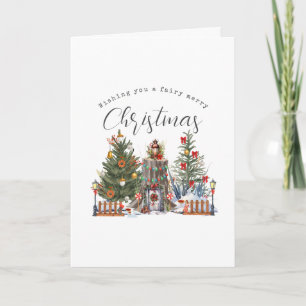 Fairy Merry Christmas Woodland Forest Photo Card