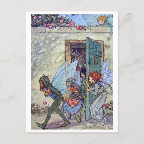 Fairy Mischief Vintage Illustration Postcard
