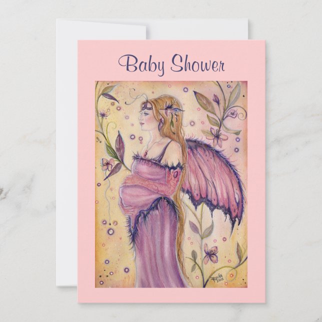 Fairy mom Baby shower invitations By Renee (Front)