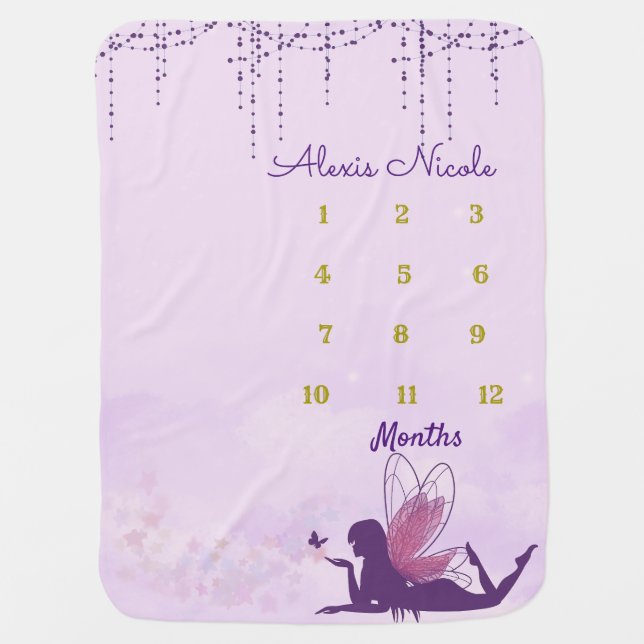 Fairy Monthly Baby Blanket (Front)