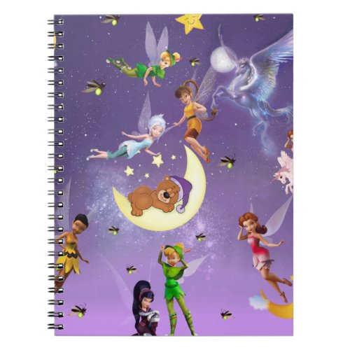 Fairy moon teady bear and stars notebook