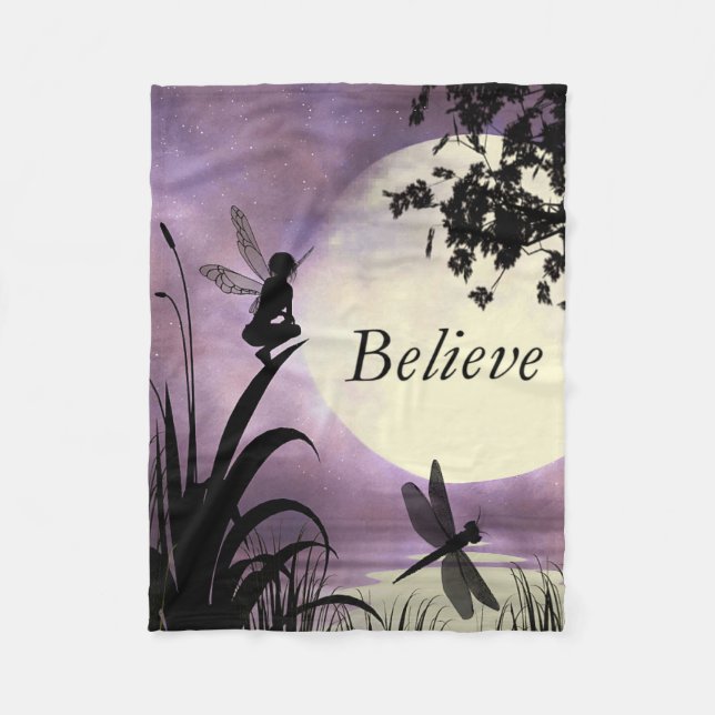 Fairy moonlight Believe fleece blanket (Front)