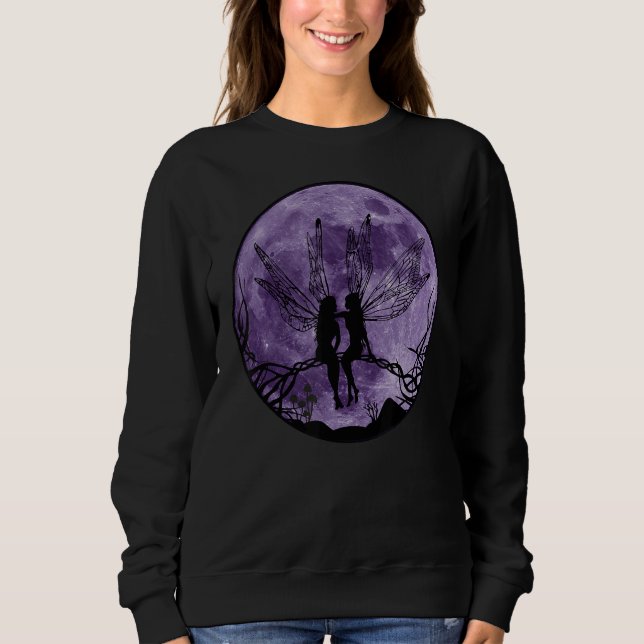 Fairy Moonlight Mystical Magical Fairies Forest Fa Sweatshirt (Front)