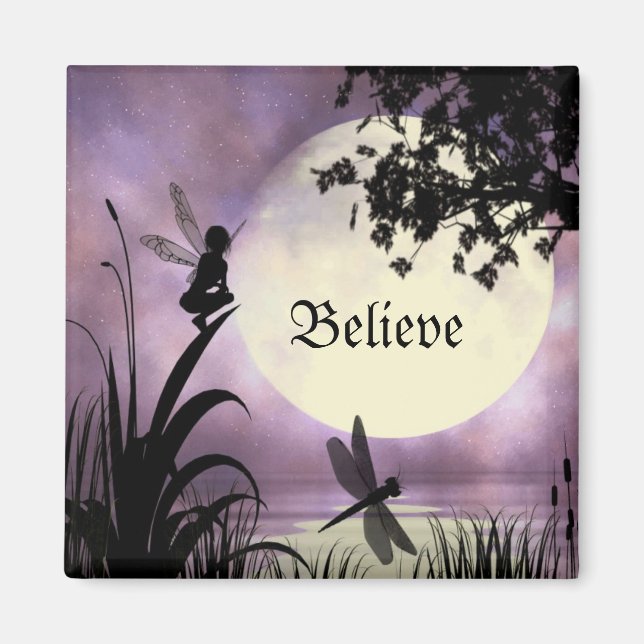 Fairy moonlit pond Magnet (Front)