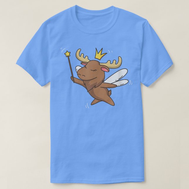 Fairy Moose Elk Mystical Forest Moose Fairy Lover  T-Shirt (Design Front)