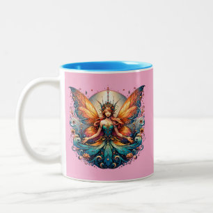 Fairy Mug, Magical  Fantasy Vibe Two-Tone Coffee Mug