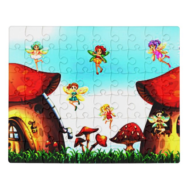 Fairy/mushroom child puzzle. 60 pieces/tin jigsaw puzzle (Puzzle Horizontal)
