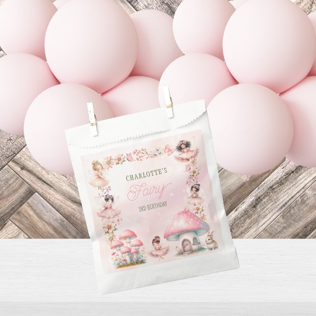 Fairy Mushroom House Pink Birthday Favor Bag (Creator Uploaded)