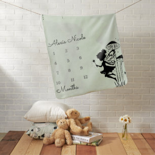 Fairy Mushroom Monthly Baby Blanket