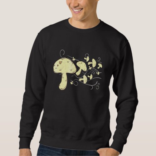 Fairy Mushrooms Flying With Wings Cottagecore Sweatshirt