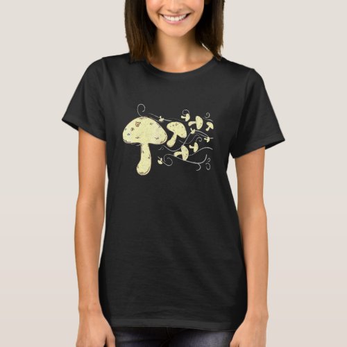 Fairy Mushrooms Flying With Wings Cottagecore T_Shirt