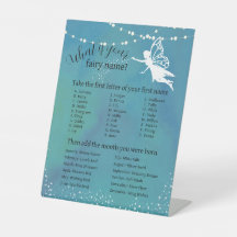Fairy Name Generator Pedestal Sign