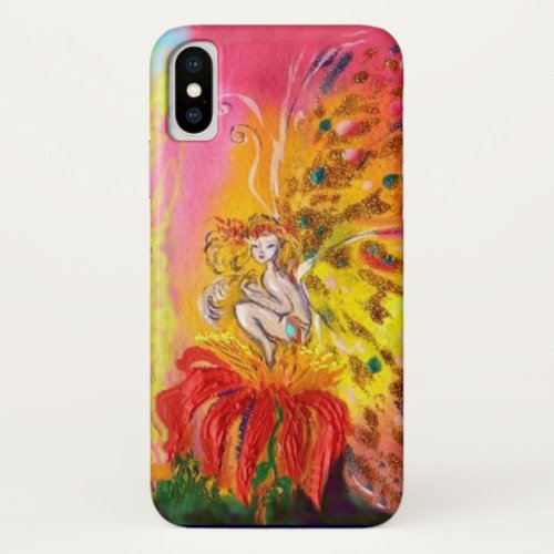FAIRY OF DAWN ON RED FLOWER Fantasy iPhone X Case