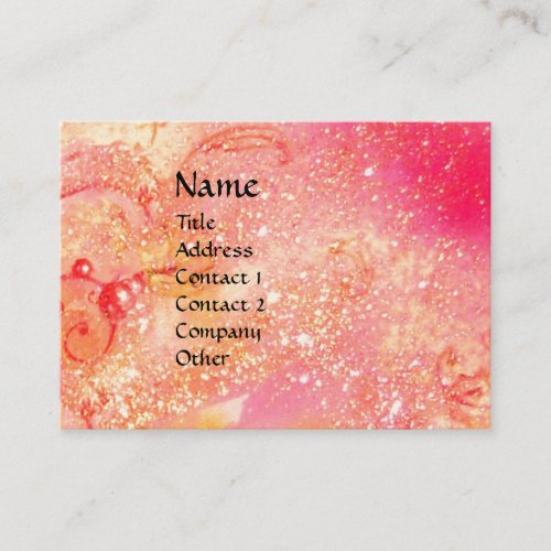 FAIRY OF FLOWERS  IN GOLD YELLOW PINK SPATKLES BUSINESS CARD