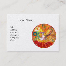 FAIRY OF FLOWERS  MONOGRAM, Red Yellow White Pearl Business Card