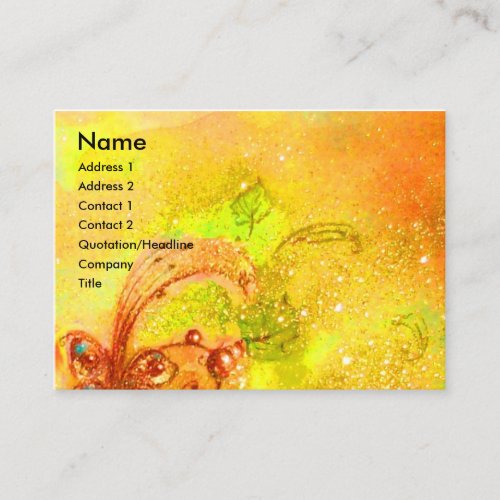 FAIRY OF RED FLOWERS Magic Butterfly Plant Yellow Business Card