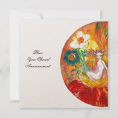 FAIRY OF THE FLOWERS champagne metallic red yellow Invitation (Back)