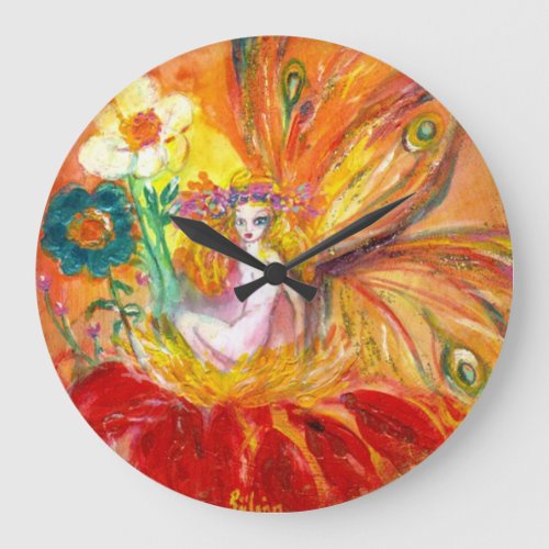 FAIRY OF THE FLOWERS LARGE CLOCK