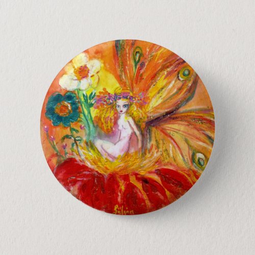 FAIRY OF THE FLOWERS PINBACK BUTTON