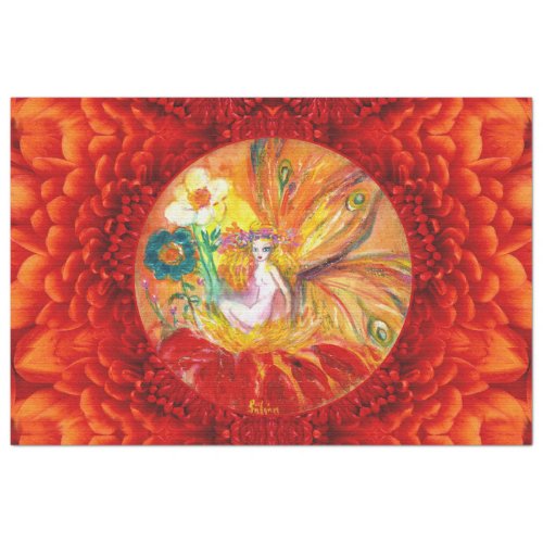 FAIRY OF THE FLOWERS Red Yellow Fantasy Tissue Paper