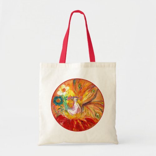 FAIRY OF THE FLOWERS Red Yellow Fantasy Tote Bag