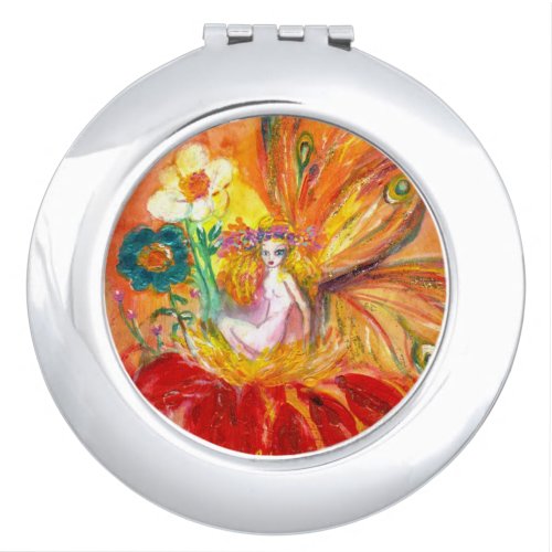 FAIRY OF THE FLOWERS Red Yellow Makeup Mirror