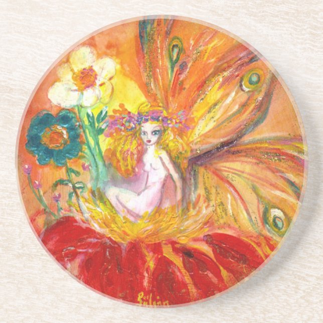 FAIRY OF THE FLOWERS SANDSTONE COASTER (Front)