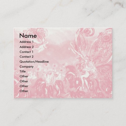 FAIRY OF THE RED FLOWERS Pink Floral Fantasy Business Card
